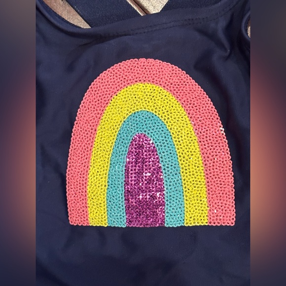 Cat & Jack Baby Girl’s Sequin Rainbow Swimsuit Size 18M - Picture 3 of 8